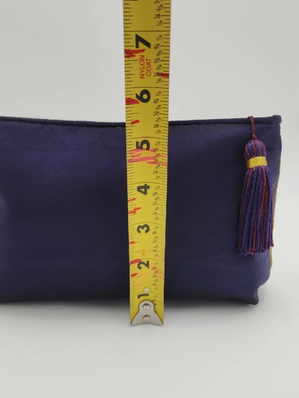 Yves Saint Laurent Navy Blue Tassel Zip Pouch